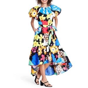 Christopher John Rogers for Target Floral Puff Sleeve High Low Dress XL NWOT